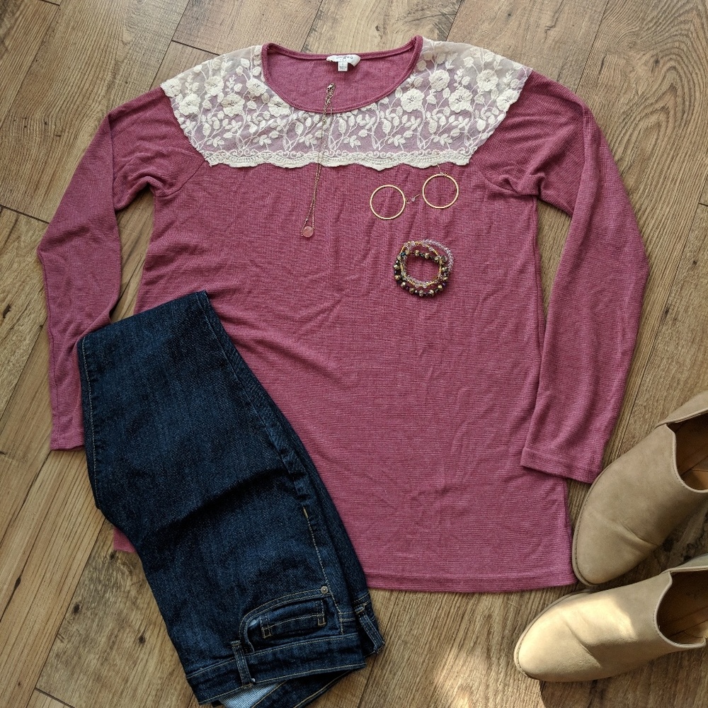 Umgee Size Large Waffle Weave long sleeve shirt